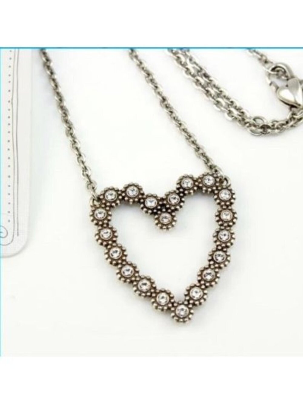 Brighton Twinkle Floating Heart Pendant Silver Crystal Necklace.